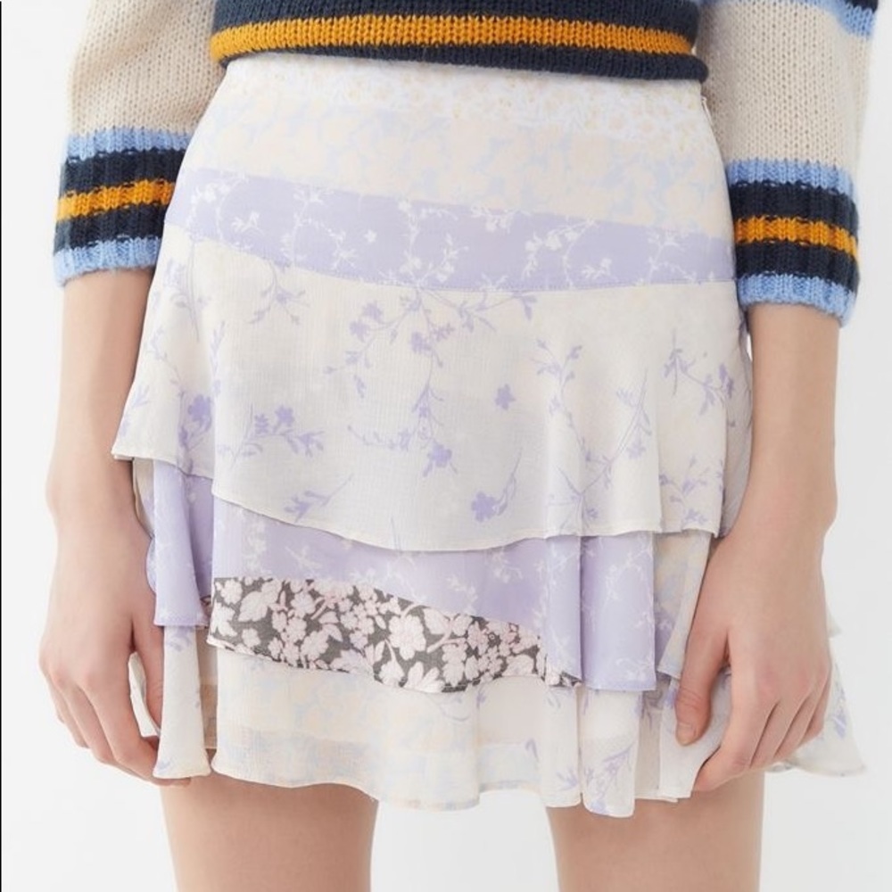 Urban Outfitters Tiered Lavender Evelyn Skirt XS